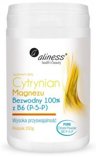 ALINESS Cytrynian Magnezu Bezwodny 100% z B6 (P-5-P) 250g