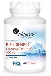 ALINESS Krill Oil NKO Omega 3 EPA DHA (Olej z Kryla) 500mg - 60 kapsułek żelowych