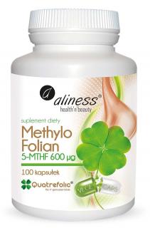 ALINESS Methylo Folian 5-mthf 600 µg Quatrefolic (Kwas Foliowy) - 100 kapsułek wegetariańskich