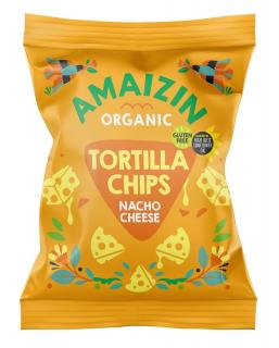 Amaizin chipsy tortilla kukurydziane serowe bezglutenowe bio 150 g