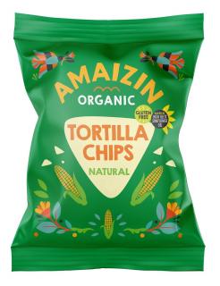 Amaizin chipsy tortilla kukurydziane solone bezglutenowe bio 75 g