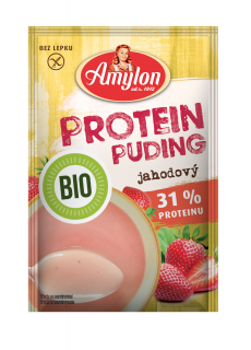 Amylon budyń proteinowy truskawkowy bez dodatku cukrów bezglutenowy bio 45 g