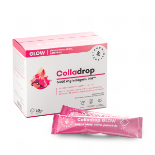 AURA HERBALS Colladrop Glow 5000mg (Kolagen morski, Skóra Włosy Paznokcie) 30 Saszetek