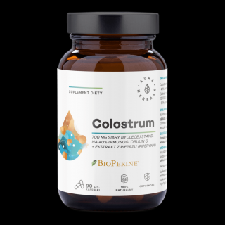 Aura Herbals Colostrum 700 mg + BioPerine 90 kapsułek