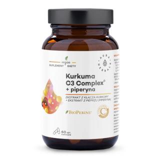 AURA HERBALS Kurkuma 500 mg C3 Complex + piperyna (60 kaps.)