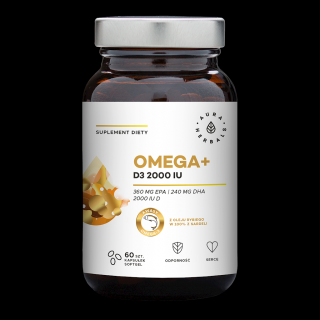 Aura Herbals Omega+ Witamina D3 2000 IU 60 kapsułek
