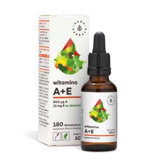 AURA HERBALS Witamina A + E krople 800mcg + 12mg 30ml