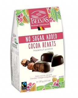Belvas czekoladki belgijskie serca bez dodatku cukrów fair trade bezglutenowe bio 100 g