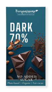 Benjamissimo czekolada gorzka 70 % bez dodatku cukrów bezglutenowa bio 60 g
