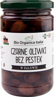 Bio organica italia oliwki czarne bez pestek w zalewie bio 280 g (160 g) (słoik)