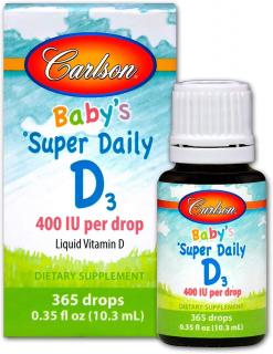 CARLSON LABS Baby's Super Daily D3 (Witamina D3 dla dzieci) 10ml