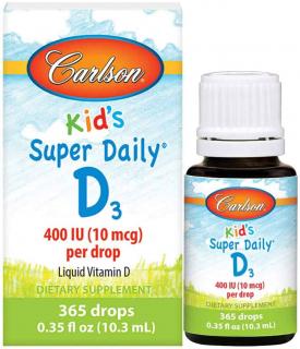 CARLSON LABS Kid's Super Daily D3 (Witamina D3 dla dzieci) 10ml