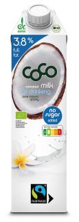 Coco (dr martins) coconut milk  napój kokosowy do picia 3,8 % tłuszczu bez dodatku cukrów fair trade bio 1 l