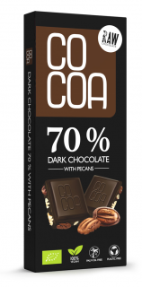 Cocoa czekolada ciemna 70 % z orzechami pekan bio 40 g