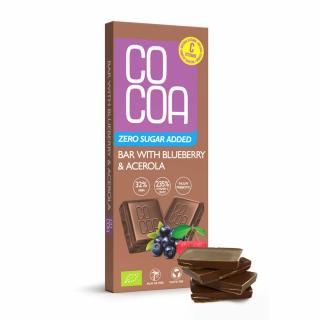 Cocoa czekolada jagodowa z witaminą c z aceroli bez dodatku cukrów bio 40 g
