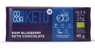 Cocoa czekolada z jagodami i olejem mct bez dodatku cukrów bezglutenowa keto bio 40 g
