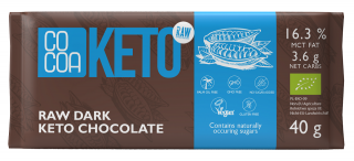 Cocoa czekolada z olejem mct bez dodatku cukrów bezglutenowa keto bio 40 g
