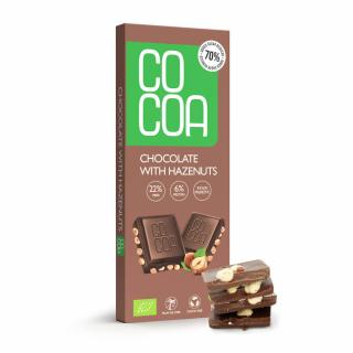 Cocoa czekolada z orzechami laskowymi 70 % mniej cukru bio 40 g