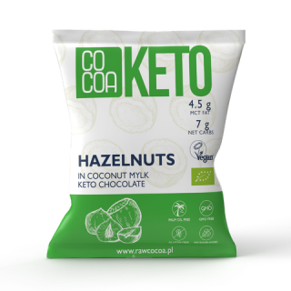 Cocoa orzechy laskowe w czekoladzie keto z olejem mct bez dodatku cukrów bezglutenowe bio 70 g