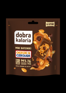 Dobra kaloria batoniki mini orzeszki  czekolada bez dodatku cukrów (6 x 18 g) 108 g