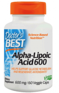 Doctor's Best Alpha-Lipoic Acid (Kwas Alfa-Liponowy) 600mg - 60 kapsułek wegatariańskich