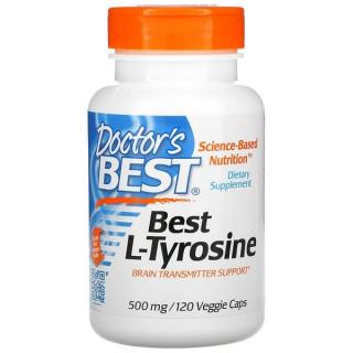 Doctor's Best Best L-Tyrosine 500mg (L-Tyrozyna) 120 Kapsułek wegetariańskich