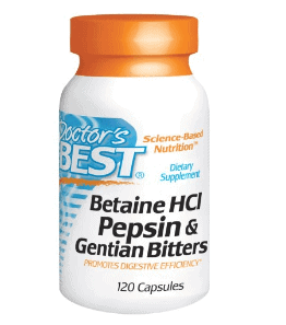 Doctor's Best Betaine HCl Pepsin  Gentian Bitters (Betaina HCl) - 120 kapsułek