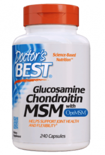 Doctor's Best Glucosamine Chondroitin MSM z OptiMSM (Glukozamina) - 240 kaps
