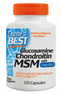 Doctor's Best Glucosamine Chondroitin MSM z OptiMSM (Glukozamina z MSM) - 120 kaps