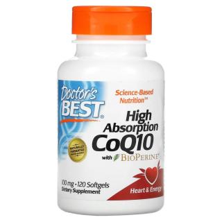 Doctor's Best High Absorption CoQ10 z Bioperyną, 100mg - 120 kapsułek wegetariańskich