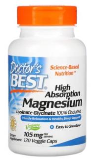 DOCTOR'S BEST High Absorption Magnesium - Magnez (120 kaps.)