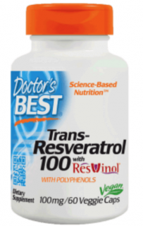 Doctor's Best Trans-Resveratrol z Resvinolem 100mg (Resweratrol) 60 kapsułek wegetariańskich