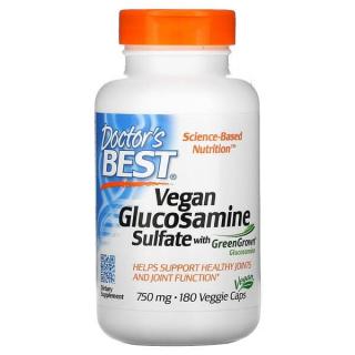 Doctor's Best Vegan Glucosamine Sulfate with GreenGrown 750mg (Wegański Siarczan Glukozaminy z GreenGrown) 180 Kapsułek wegetariańskich