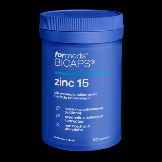 ForMeds BICAPS ZINC 15 (Cynk + Miedź + Inulina) - 60 kapsułek wegańskich