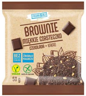 FrankOli Ciastko Miękkie Brownie z Czekoladą i Kakao 50g