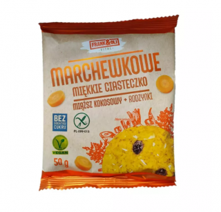 FrankOli Ciastko Miękkie Marchewkowe z Miąższem Kokosowym i Rodzynkami 50g