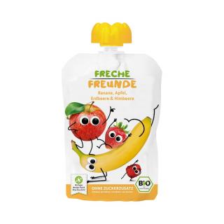 Freche freunde mus banan  jabłko  truskawka  malina bez dodatku cukrów bezglutenowy od 6 miesiąca bio 100 g