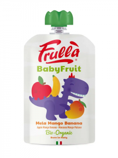 Frulla mus jabłko  mango  banan bez dodatku cukrów bezglutenowy od 6 miesiąca bio 100 g
