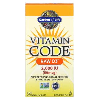 GARDEN OF LIFE Vitamin Code RAW D3 2000 IU 120 Kapsułek wegetariańskich