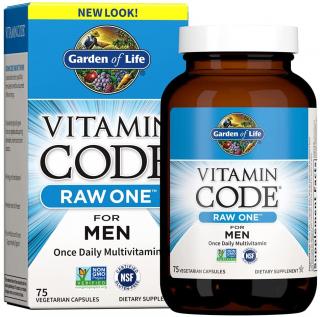GARDEN OF LIFE Vitamin Code RAW ONE for MEN (Kompleks Witamin dla Mężczyzn) 75 Kapsułek wegetariańskich
