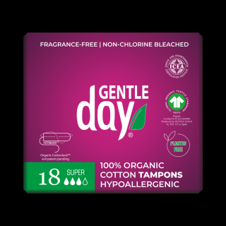 Gentle day tampony ze 100 % bawełny ekologicznej  super 18 szt.