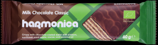 Harmonica wafelek z samopszy z kremem mleczno  kakaowym w polewie z mlecznej czekolady bio 40 g