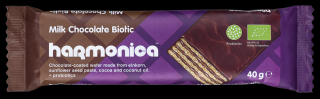 Harmonica wafelek z samopszy z kremem mleczno  kakaowym w polewie z mlecznej czekolady z probiotykami bio 40 g