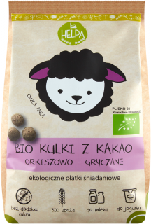 Helpa kulki orkiszowo  gryczane z kakao bez dodatku cukrów bio 160 g