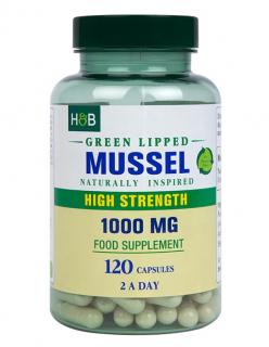 HOLLAND  BARRETT Green Lipped Mussel - Małża zielona - Omułek zielonowargowy 500 mg (120 kaps.)