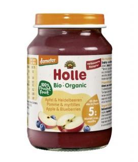 Holle jabłko  borówka bezglutenowe od 5 miesiąca demeter bio 190 g (słoik)