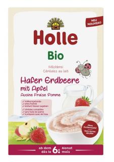 Holle kaszka owsiana mleczna truskawkowo  jabłkowa bez dodatku cukrów od 6 miesiąca bio 250 g