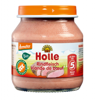 Holle mięso wołowina bez dodatku cukrów bezglutenowe od 5 miesiąca demeter bio 125 g (słoik)