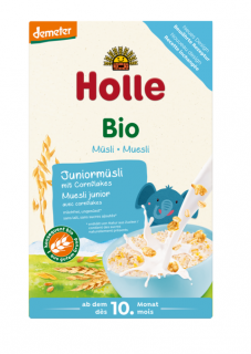 Holle musli junior z płatkami kukurydzianymi bez dodatku cukrów od 10 miesiąca demeter bio 250 g