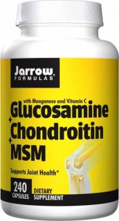 JARROW FORMULAS Glucosamine + Chondroitin + MSM (Glukozamina, Chondroityna) -  240 kapsułek